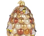 Noble Gems Ornament Gold Bees with Bee Hive Honeycomb Glass  5 inches  - $20.54