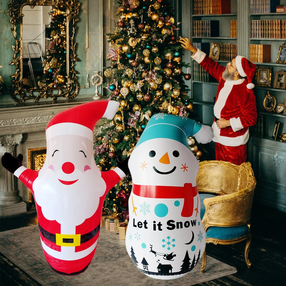 New Christmas PVC Inflatable Tumbler Toy Santa Claus Snowman Christmas - £25.10 GBP+