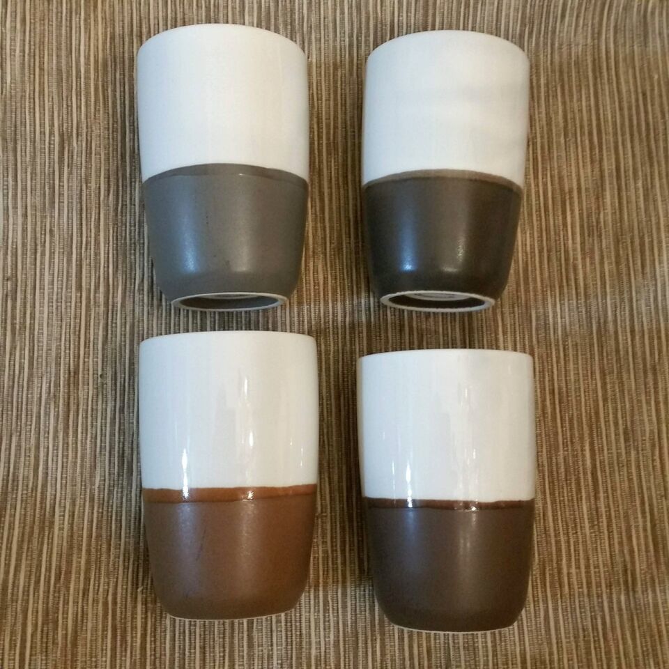 Starbucks Tumbler Cup 6 oz Cappuccino Espresso Coffee Mug 2 Tone No Handle 2012 - $19.98