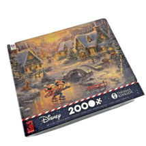 Disney Thomas Kinkade Puzzle Micky Minnie Sweetheart Holiday 2000 Piece - $24.14