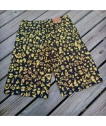 VINTAGE Platinum Gear Y2K BAGGIE SHORTS Black Gold Metallic Streetwear S... - $112.08 CAD