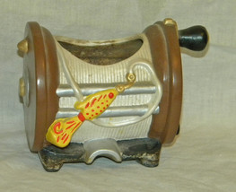 Planter  ceramic  looks like fishing reel  gifted 1983 - £12.09 GBP