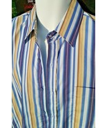 Brooklyn Xpress Mens Sz L Flip Cuff Striped Paisley Button Shirt Multi C... - £21.26 GBP