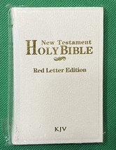 Holy Bible Miniature Pocket Bible New Testament KJV White Cover Paperback 4.5&quot; - £2.32 GBP