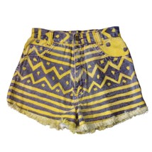 Hi Baby Woman&#39;s Size 5/6 Blue &amp; Yellow Jean Cut Off Shorts - £17.56 GBP