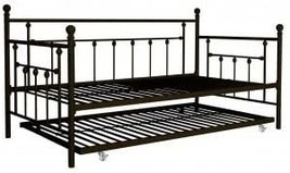 DHP Manila Metal Framed Daybed with Trundle, Twin - Bronze - £220.72 GBP
