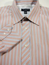 Ted Baker London Stripe Blue and Brown Cotton Shirt 16x36 - £24.06 GBP