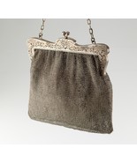 Vintage Sterling Silver Mesh Purse w/ Chain Handle and Cutout Design Frame - £431.75 GBP