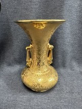 Vintage Stouffer Fine China Hollywood Regency Gold Floral Vase 8” Tall EUC - $21.78