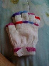 White Gloves - with rainbow color tips and rings - $4.00