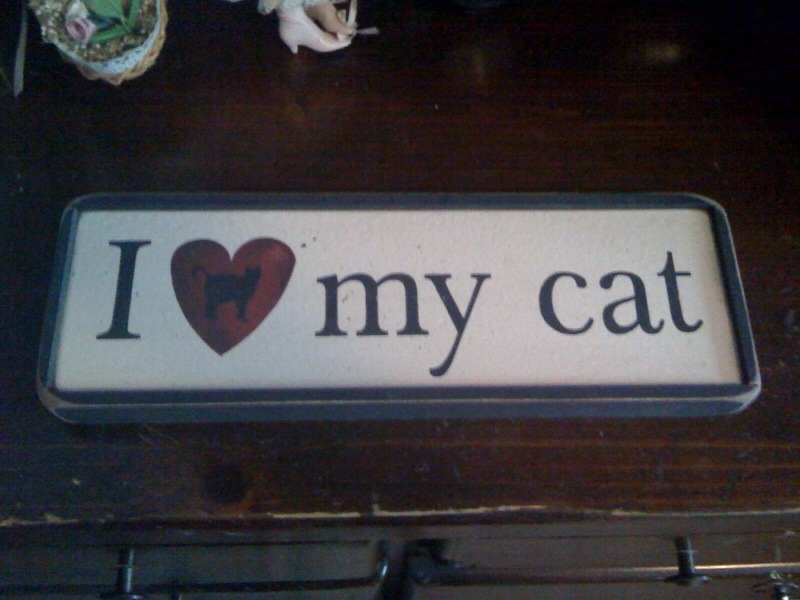 I love my Cat - Sign - $8.00