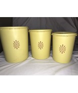 Tupperware Nesting Canister Yellow Vintage Set Of 3 807-1, 809-3, 811-6 - $23.99