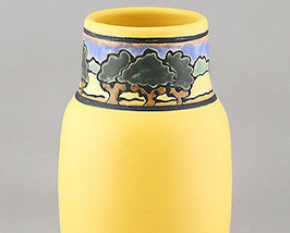 Arts &amp; Crafts Door Art Pottery Trees Vase - £156.45 GBP