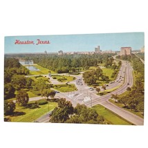 Postcard Panoramic View Of Hermann Park And Houston Skyline Texas Chrome - £5.35 GBP