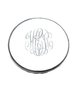 Sterling Silver large Round Compact Voulpte Heavy Art Deco - €93,20 EUR