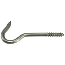 #4 x 1/8&quot; x 3/8&quot; x 1-5/8&quot; 18-8 Stainless Steel Screw Hooks (12 pcs.) - $12.39