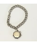 Vintage Snuff Perfume Vial Bottle Charm Bracelet MCM Chunky Chain Silver... - €30,49 EUR