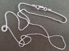 Diamond Cut Bead Necklace Chain (1.2mm) -- Sterling Silver -- Made in Italy [TM] - £13.29 GBP+