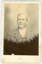Circa 1890&#39;S Cabinet Card Unique Incorrectly Exposed Image Of Older Man Suit - £14.60 GBP