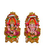 simonart and printing Laxmi Ganesha Pair Idol 20 cm Multicolour 2 Pieces Diwali - $75.00
