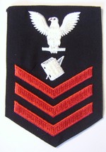 USN RATING BADGE PN1 PERSONNELMAN FIRST CLASS FOR BLUE UNIFORM - $3.00