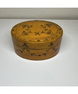Set 4 Vintage Chinese Oval Nesting Lacquer Boxes with Floral Hand Painte... - $40.00