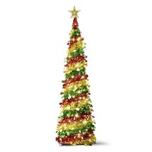 Miracleart 5FT Pop Up Christmas Tree LED Lights Tinsel Red Green Gold 2ft - $20.50 Miracleart 5FT Pop Up Christmas Tree LED Lights Tinsel Red Green Gold 2ft - $20.50