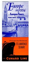 Cunard Line 1956 Campus Tours in Europe Brochure - £19.39 GBP