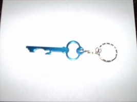 New Alloy Skeleton Key Keychain Blue Anodized 5&quot;  Total Length  - £5.42 GBP