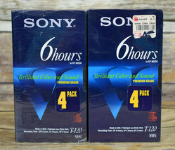 NOS 8 Sony T-120 VE Premium Grade VHS Cassette Tapes - £19.67 GBP