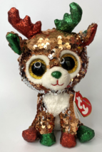 Ty Flippables &quot;Tegan&quot; Sequin and Glitter Holiday Christmas Reindeer SKU - £14.89 GBP