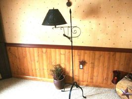 Wrought Iron Adjustable Floor Lamp with flame tip image 3