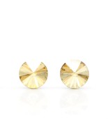 8mm Gold Swarovski Earrings | Gold Crystal Earrings | Sparkly Round Earr... - €16,47 EUR