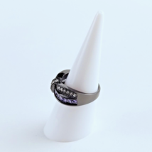 Bow Ring Amethyst and Diamond Color Zircon Sizes 5 6 7 & 8 Fashion Jewelry image 3