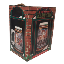 Budweiser Holiday Series Stein 1997 Clydesdales Horses Christmas Beer Wagon Box - $16.57