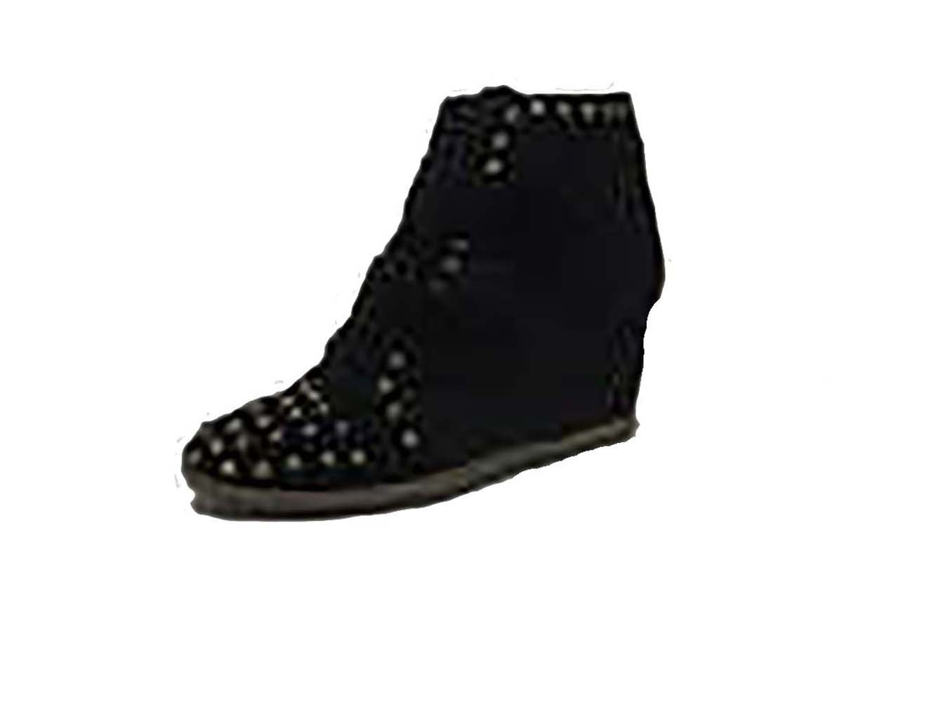 Be&d Maison Dumain Hey Stud Wedge Women .Black Canvas with Gold.