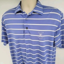 FootJoy Athletic Fit Polo Shirt Men&#39;s Large Blue Striped St Andrews Golf... - £23.26 GBP