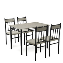 5 Piece Kitchen Dining Table Set Modern Rectangular Table And High-Back ... - £226.75 GBP