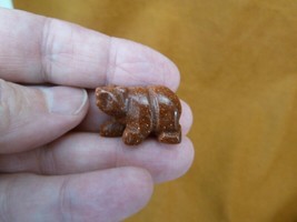 Y-BEA-549 little 1&quot; orange Goldstone Bear walking gemstone FIGURINE cub ... - $163.52 MXN