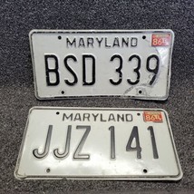 Vintage 80s 1986 Maryland MD License Plate USA Set Of 2 Dif Plates - £15.19 GBP