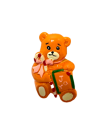 Vintage Small 1.5&quot; Resin Christmas Teddy Bear Joy Refrigerator Magnet - £10.48 GBP