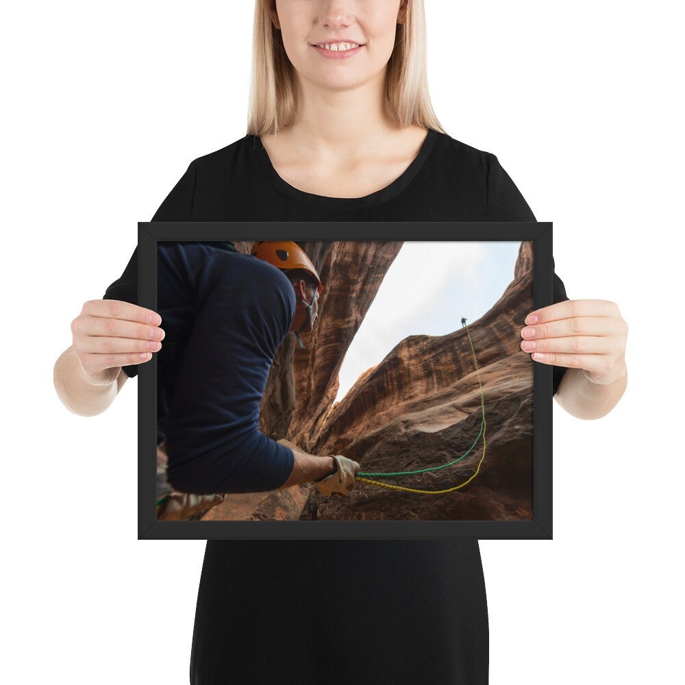 Climbing Up - Rock Climbing Framed Poster - $37.95