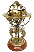 18&quot; Antique Engraved Astrolabe Armillary Sphere Compass &amp; Globe  - $183.34