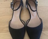 J Jill D&#39;Orsay Flats Women Size 8 Pointed Toe ankle  Strap Black Suede E... - $32.47