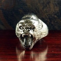 Gorilla Ring Silver Color Monkey Size 7 8 9 10 12 13 & 14 Fashion Jewelry image 2