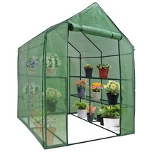 8 Shelves Greenhouse 3 Tiers Portable Mini Walk In Outdoor Mini Planter House - £78.99 GBP