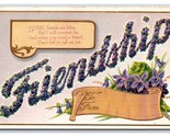 Large Letter Floral Greetings Friendship w Poem UNP Unused DB Postcard K17 - $3.91