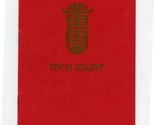 Tang Court Menu The Dynasty Hong Kong 1984 China - £37.89 GBP