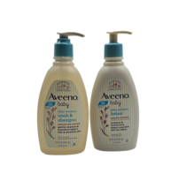 New - Aveeno Baby Daily Moisture Wash/Shampoo &amp; Lotion, 12 fl oz. Each - £13.29 GBP