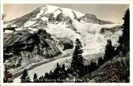RPPC Montante Rainier National Park - Where Fiori E Glaciers Meet Cartolina T15 - £7.98 GBP